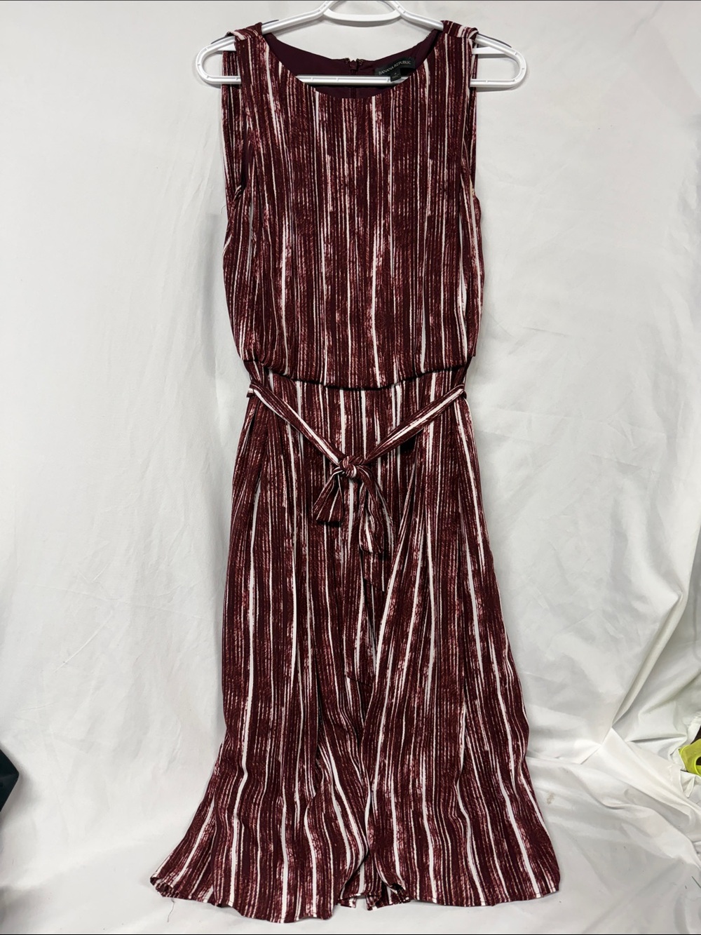 Banana Republic Burgundy and White Striped Maxi Dress